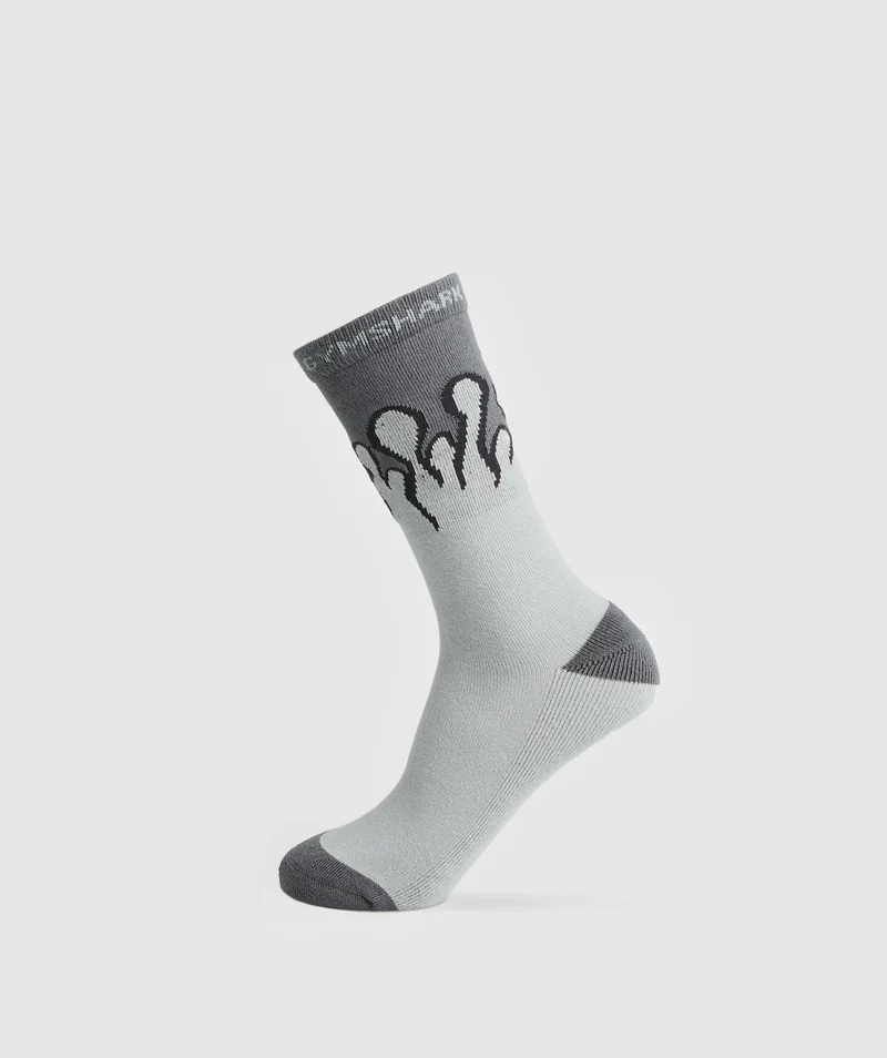 Gymshark Flame Crew Sock - Silver Grey
