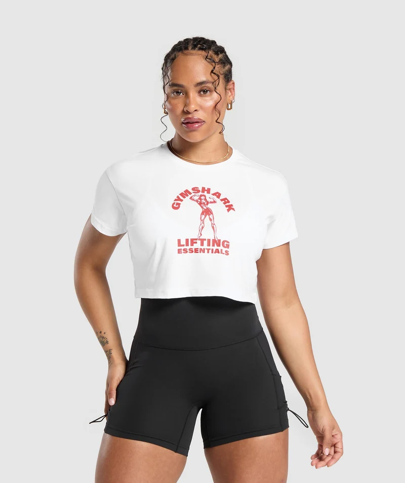 Gymshark Strong Women Crop Top - White