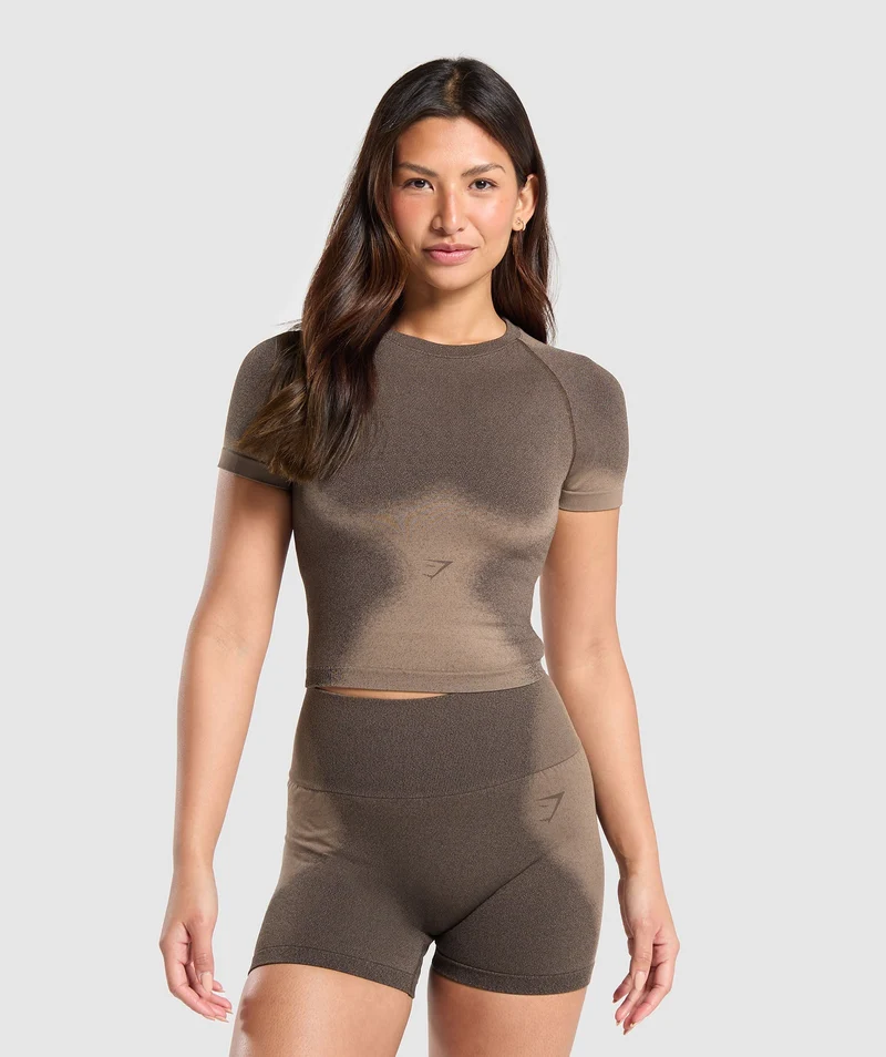 Gymshark Blur Seamless T-Shirt - Archive Brown/Soul Brown