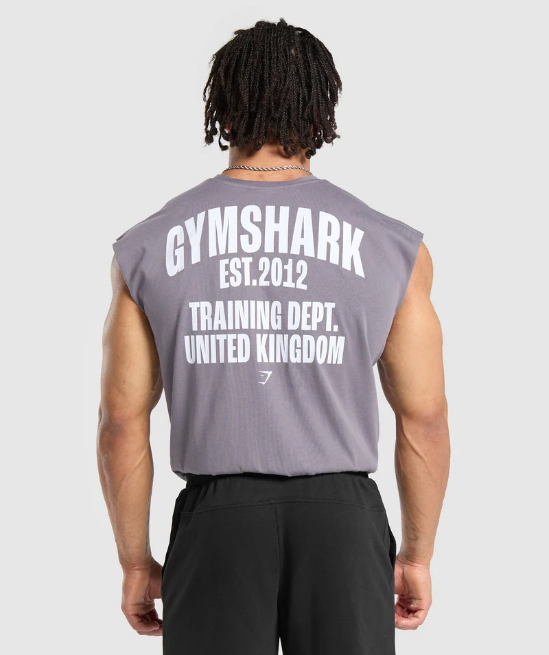Gymshark Training Dept. UK Cut Off Tank - Fog Purple
