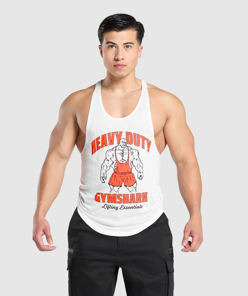 Gymshark Heavy Duty Lifter Stringer - White