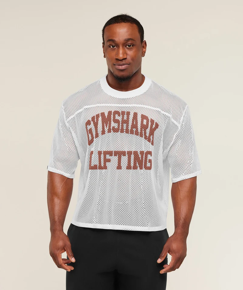 Gymshark Mesh Oversized T-Shirt - White