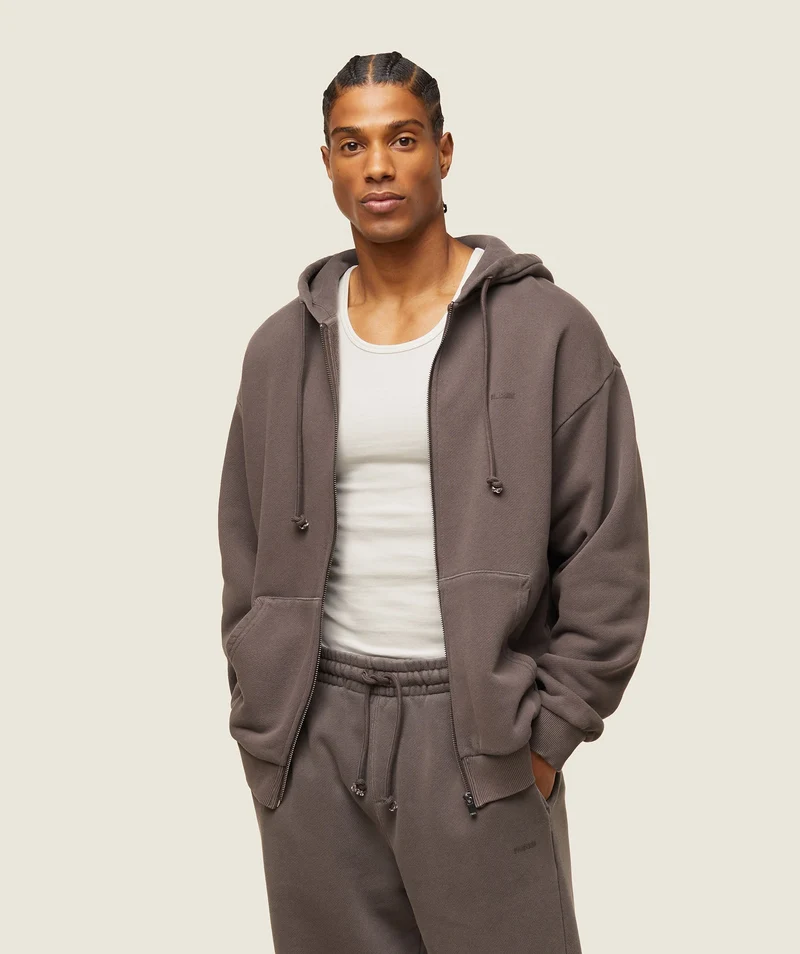 Gymshark Lifestyle Relaxed Zip Hoodie - Archive Brown