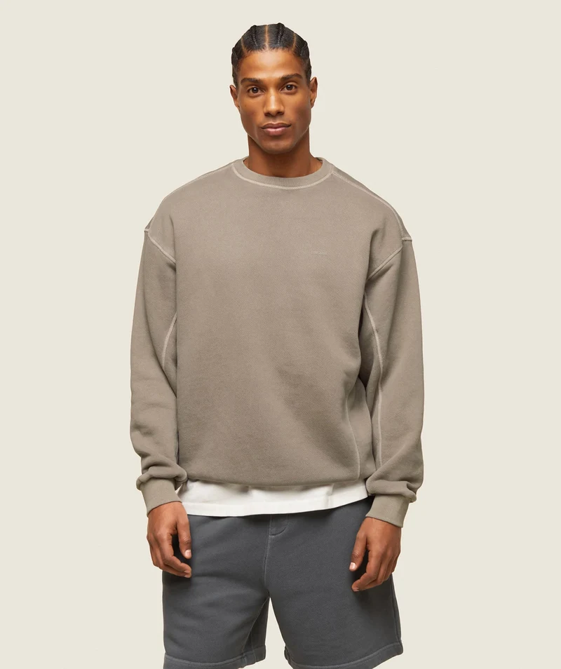 Gymshark Lifestyle Relaxed Stitch Sweatshirt - Linen Brown