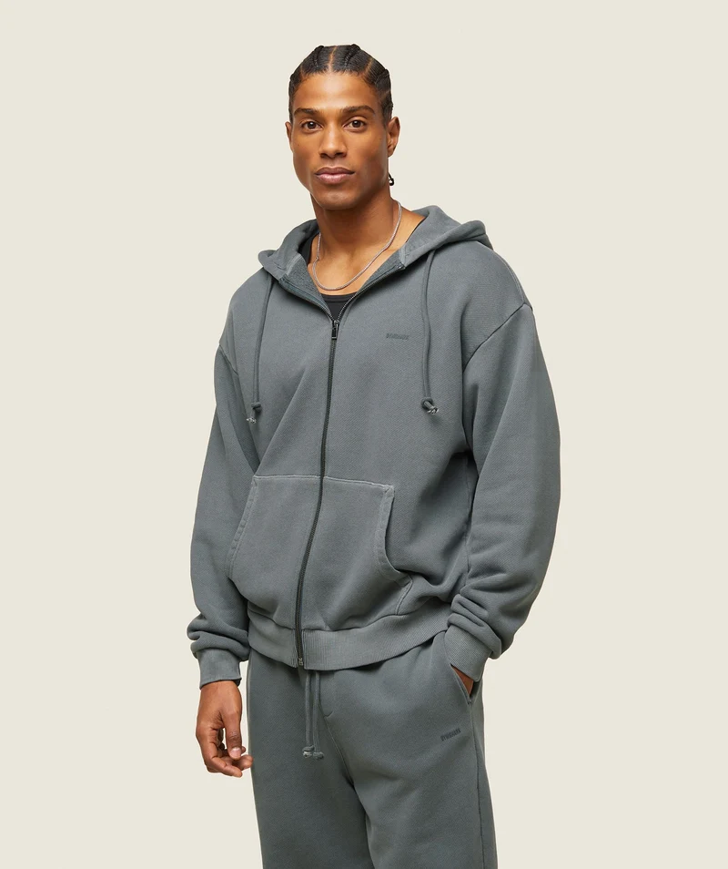 Gymshark Lifestyle Relaxed Zip Hoodie - Slate Teal