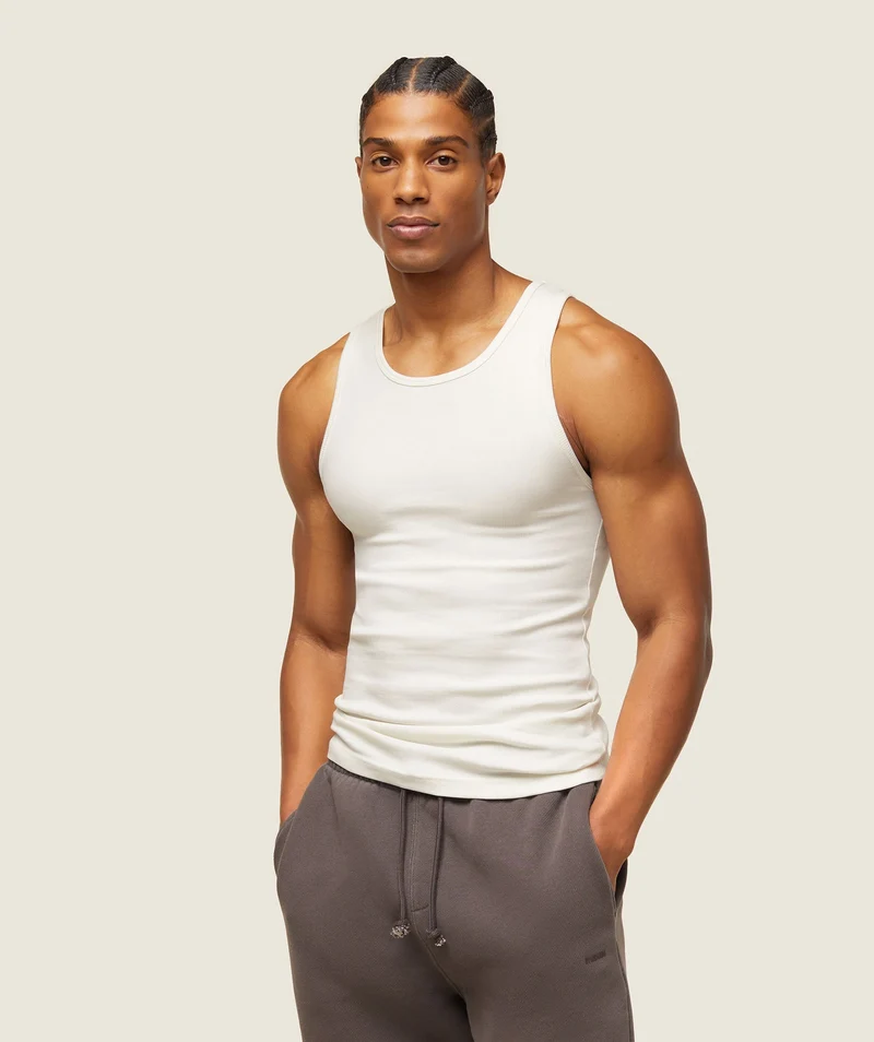 Gymshark Lifestyle Ribbed Tank - Soft White