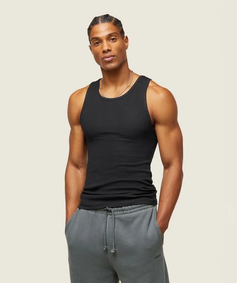 Gymshark Lifestyle Ribbed Tank - Black