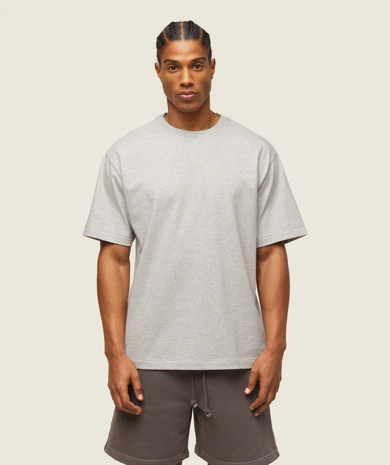 Gymshark Lifestyle Relaxed T-Shirt - Light Grey Core Marl