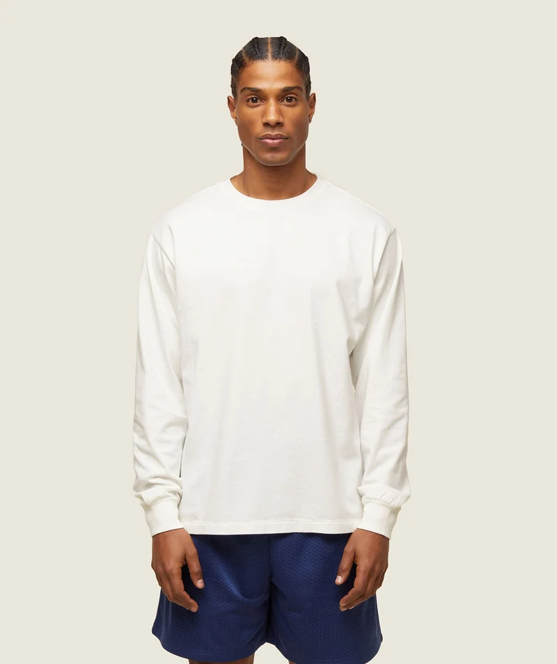 Gymshark Lifestyle Relaxed Long Sleeve Tee - Soft White