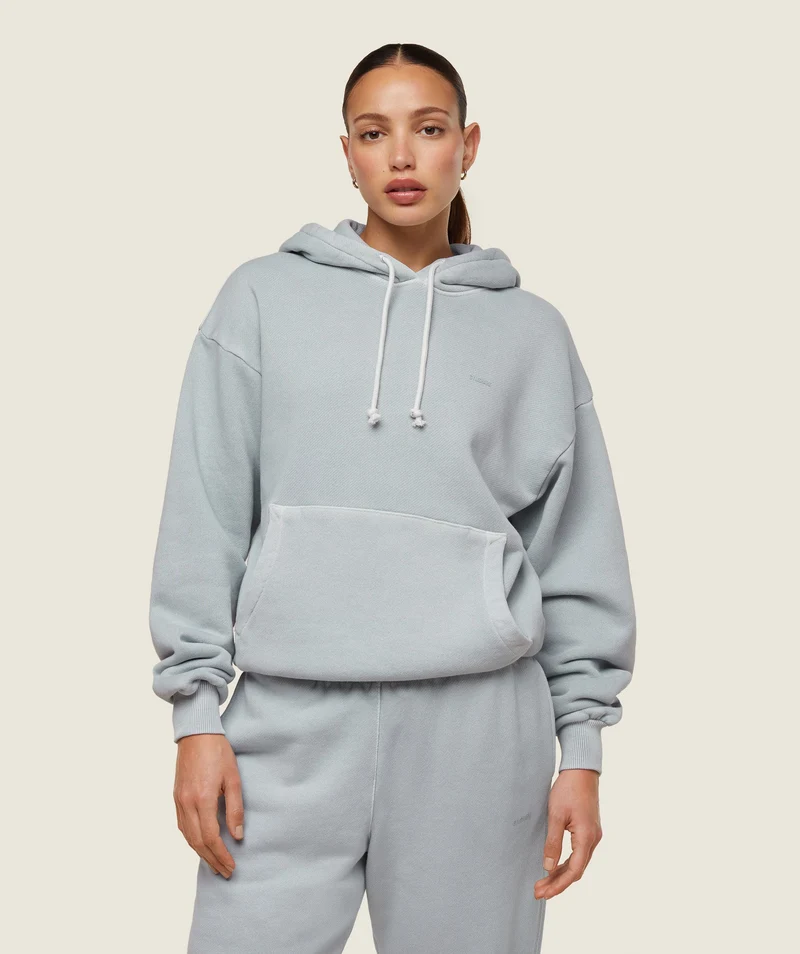 Gymshark Comfort Oversized Hoodie - Ice Grey/Pigment Garment Dye + Wash