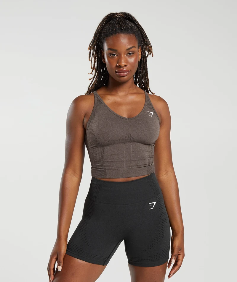 Gymshark Vital Midi Tank - Penny Brown Marl