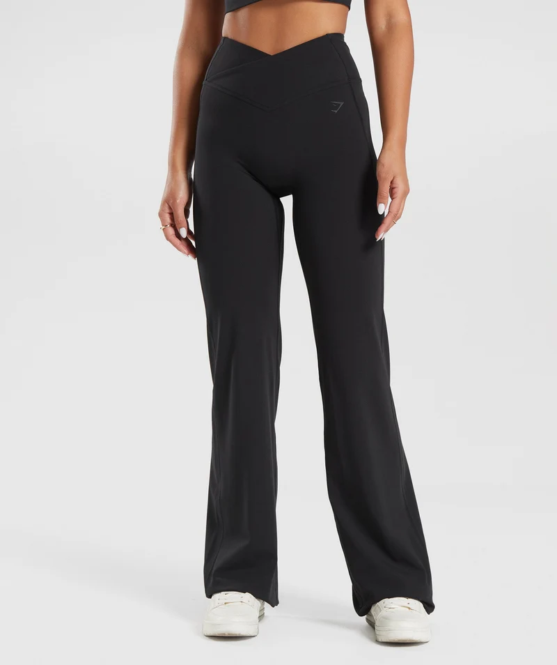 Gymshark Crossover Flared Tall Leggings - Black