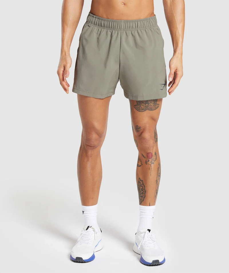 Gymshark Sport 5" Shorts - Linen Brown/Dark Grey