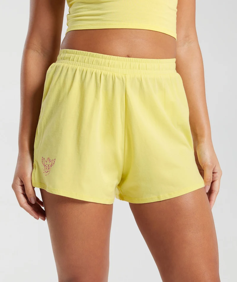 Gymshark Cotton Graphic Short - Lemon Yellow