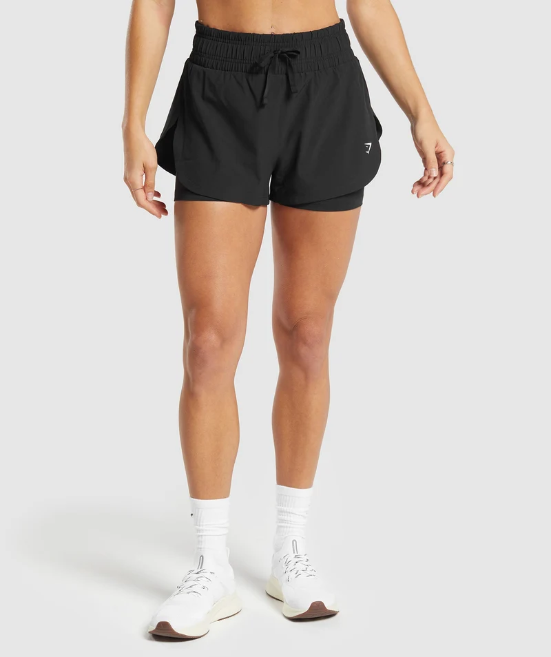 Gymshark Running 2-in-1 Shorts - Black