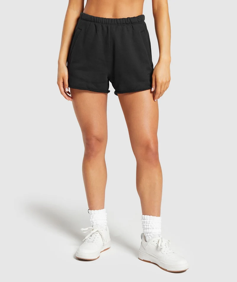 Gymshark LOOPBACK SWEAT SHORTS - Black