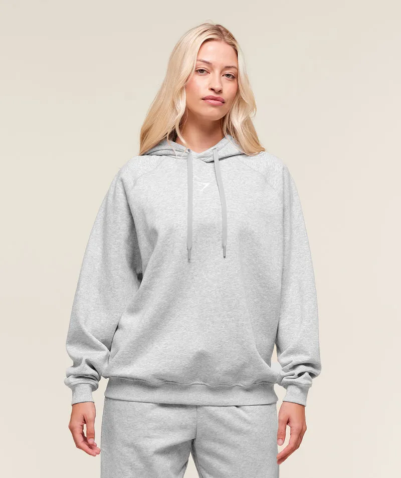 Gymshark Training Oversized Fleece Hoodie - Light Grey Core Marl