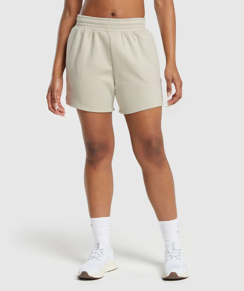 Gymshark Training Fleece Shorts - Pebble Grey
