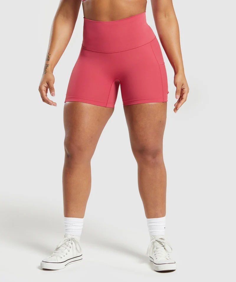Gymshark Legacy Logo Tight Shorts - Vintage Pink