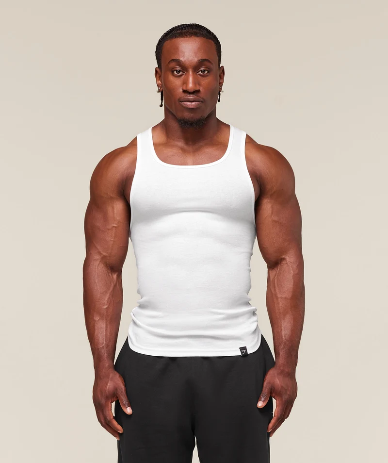 Gymshark Ribbed Tank 3 Pack - White