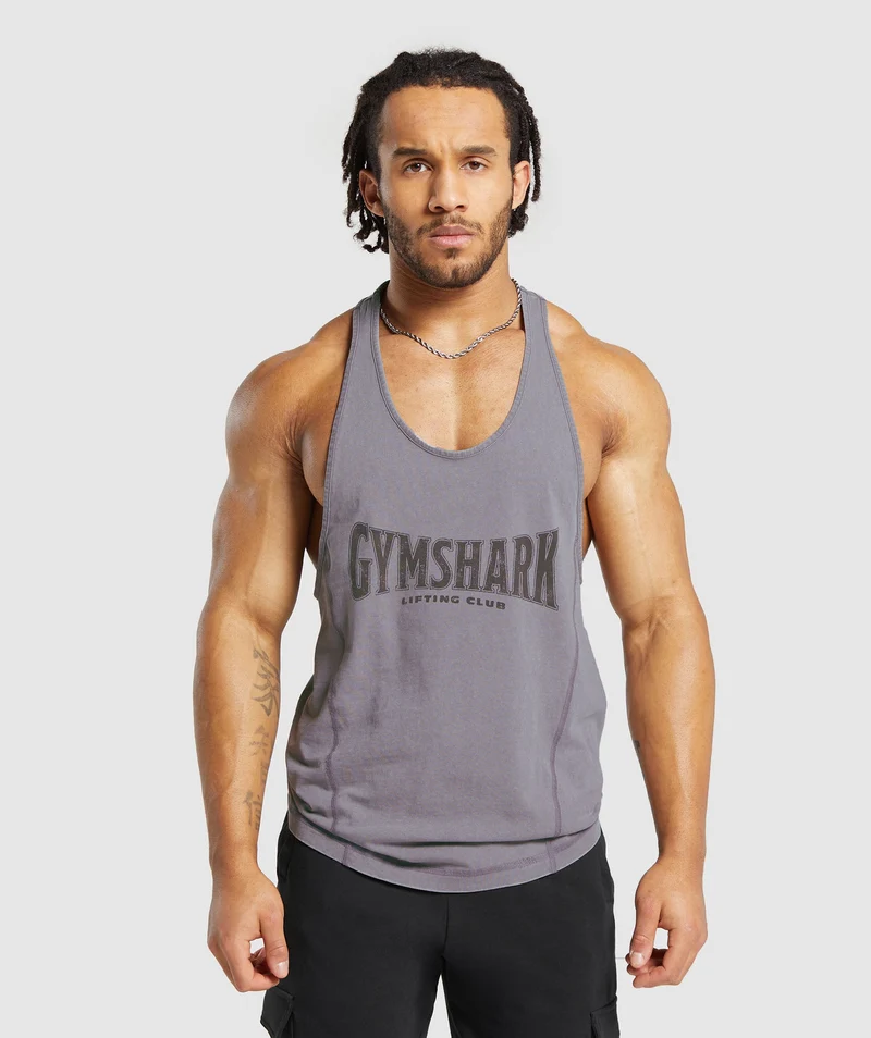 Gymshark Heritage Washed Stringer - Fog Purple/Acid Wash Small Ball