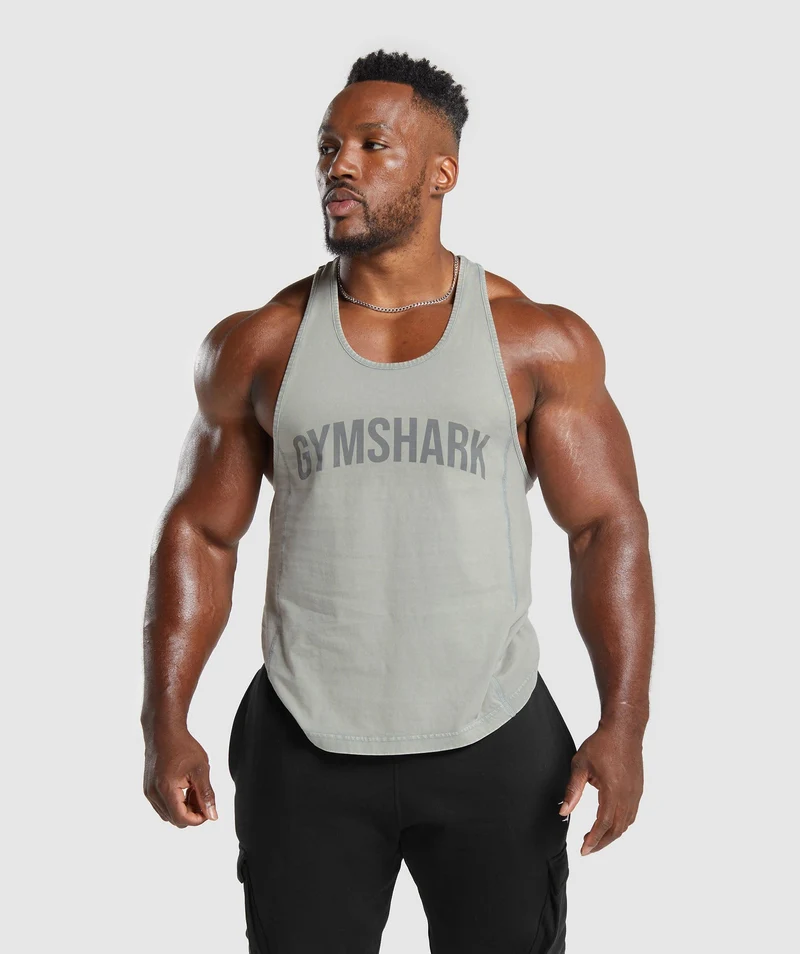 Gymshark Power Washed Stringer - Smokey Grey/Acid Wash Small Ball