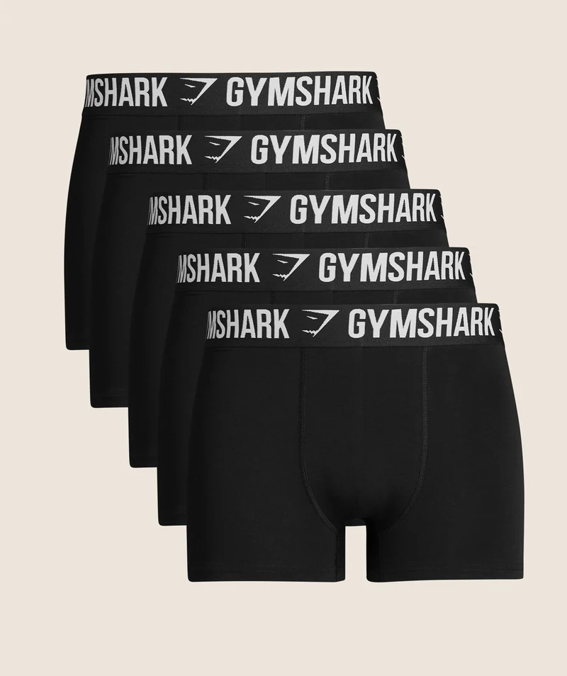 Gymshark Boxer Brief 5PK - Black/Black/Black/Black/Black