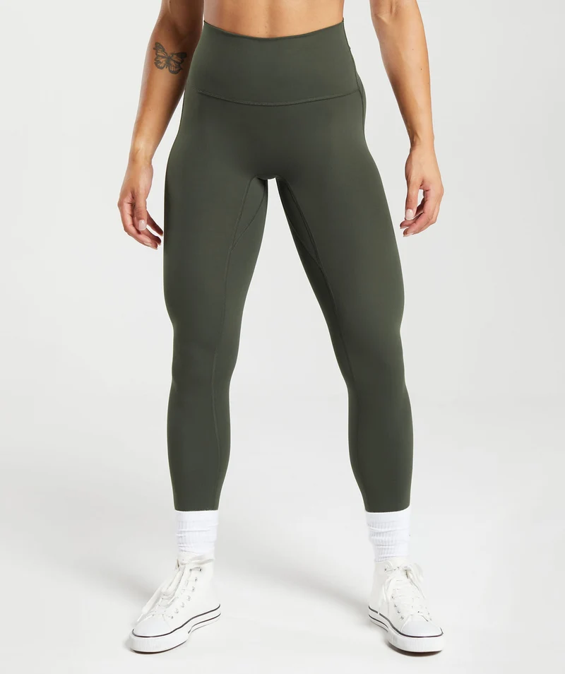 Gymshark Legacy Logo Leggings - Deep Olive Green