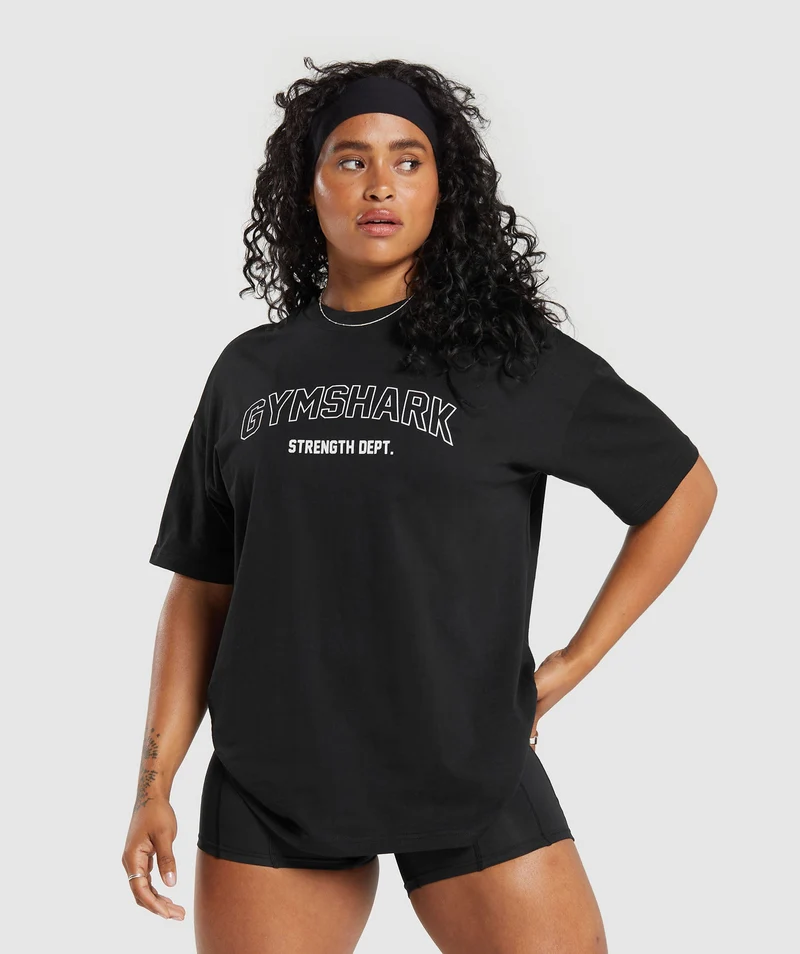 Gymshark Strength Department Oversized T-Shirt - Black