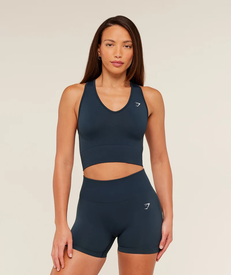 Gymshark Everyday Seamless Crop Tank - Navy