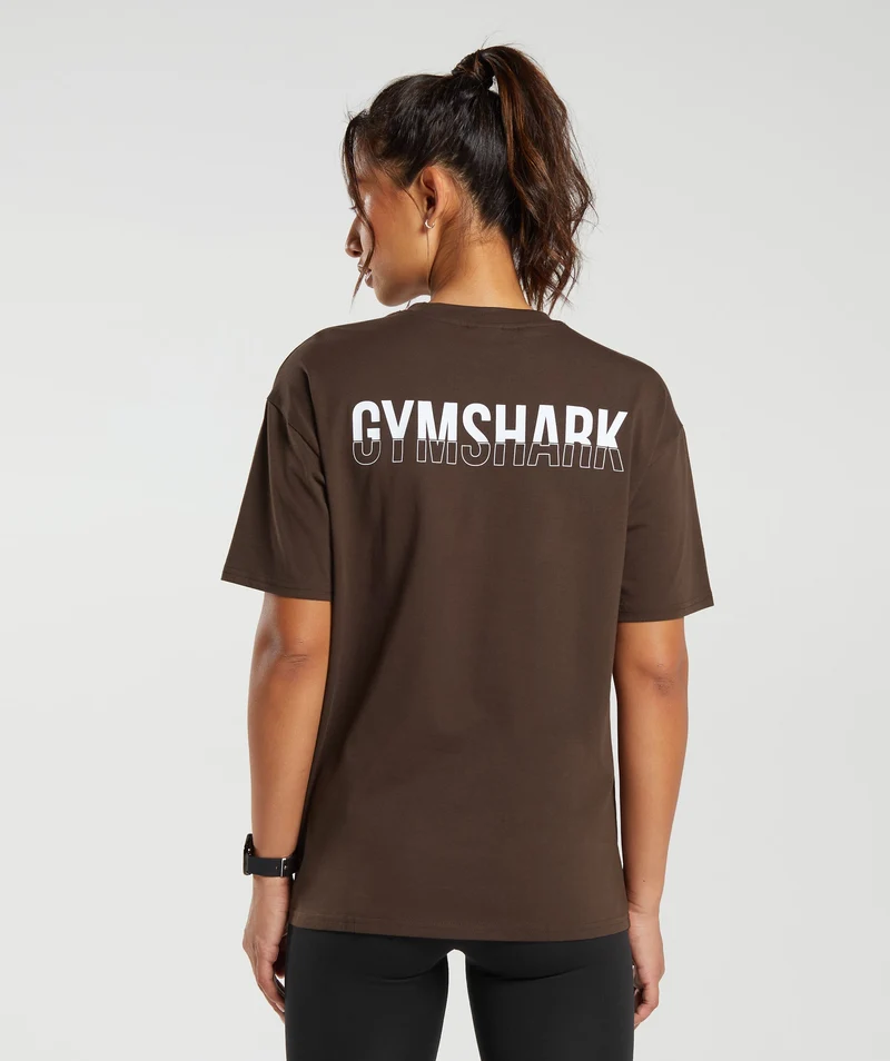 Gymshark Fraction Oversized T-Shirt - Archive Brown