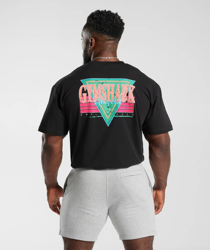 Gymshark Retrowave LC Oversized T-Shirt - Black