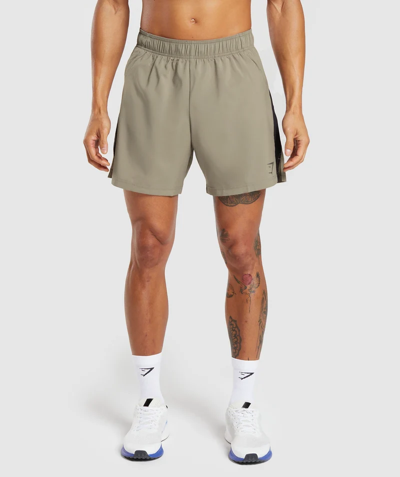 Gymshark Sport 7" Shorts - Linen Brown/Black