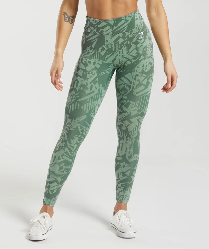 Gymshark Power X Leggings - Willow Green/Desert Sage Green