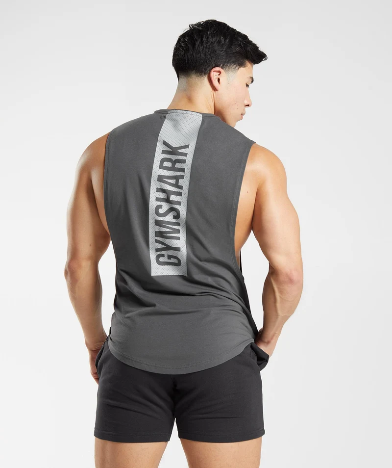 Gymshark Bold Drop Arm Tank - Grey