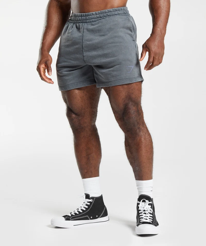 Gymshark Power Washed 5" Shorts - Blue