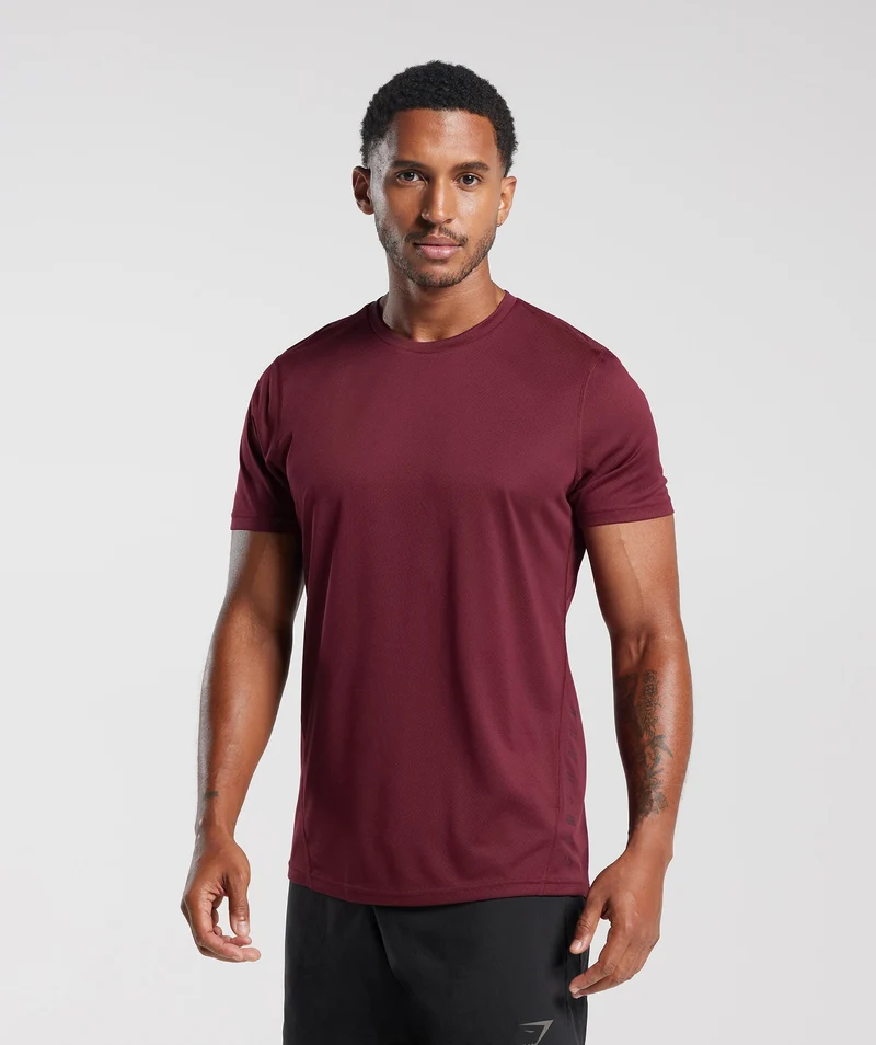 Gymshark Sport Short Sleeve T-Shirt - Plum Pink/Black Marl