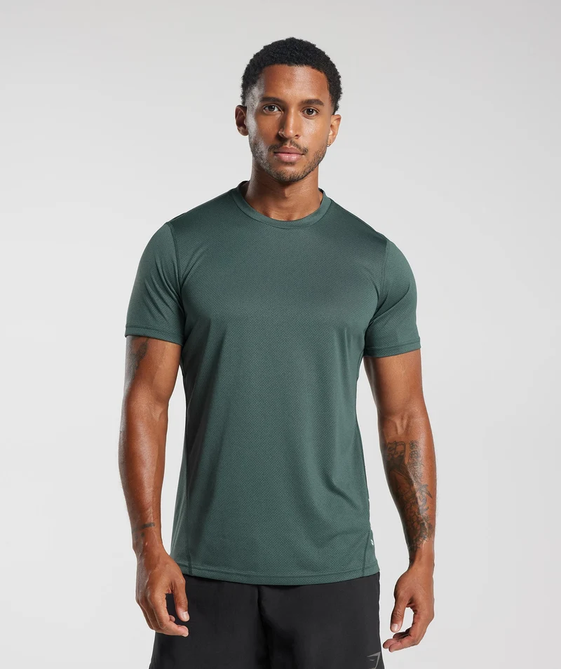 Gymshark Sport Short Sleeve T-Shirt - Fog Green/Black Marl