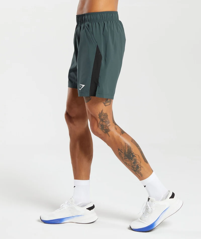 Gymshark Sport 7" Shorts - Fog Green/Black