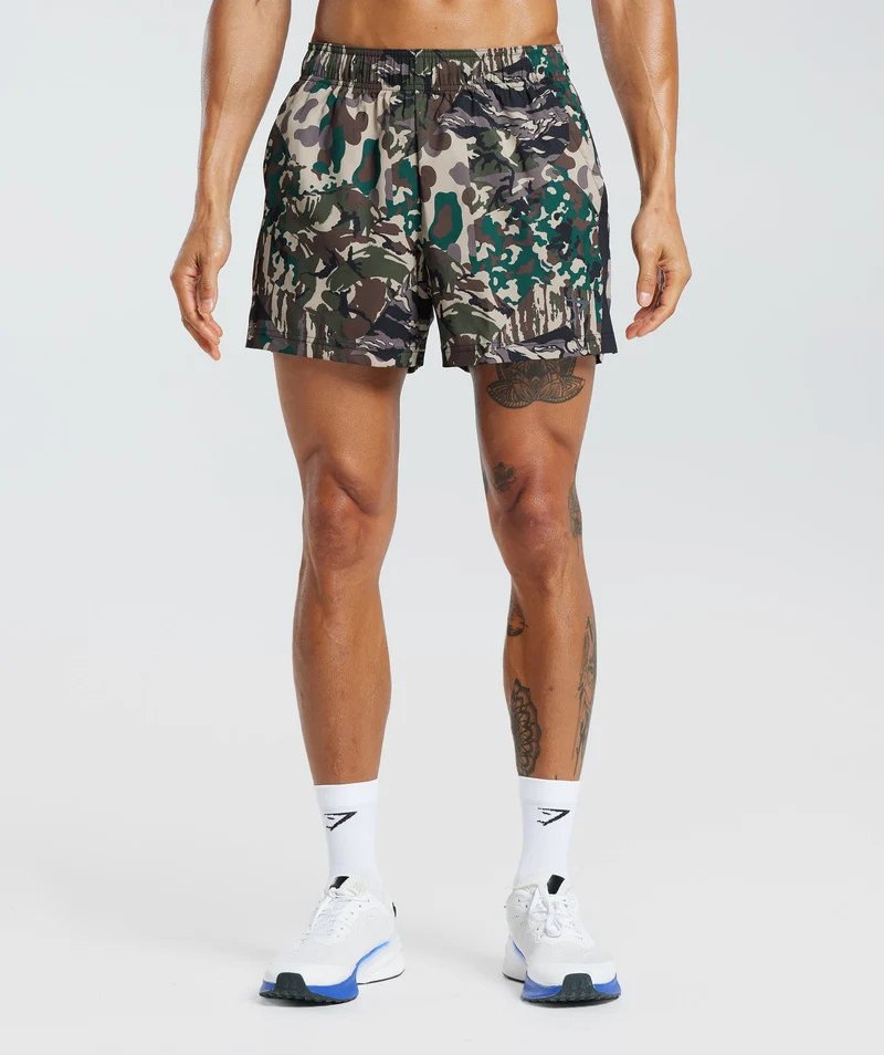 Gymshark Sport 5" Shorts - Cement Brown/Black