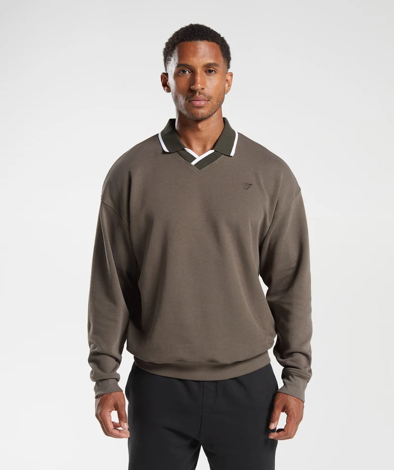 Gymshark Rest Day Street Polo - Camo Brown