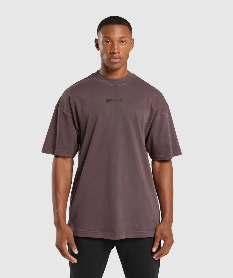 Gymshark Rest Day Heavyweight T-Shirt - Cocoa Brown/Pigment Dye