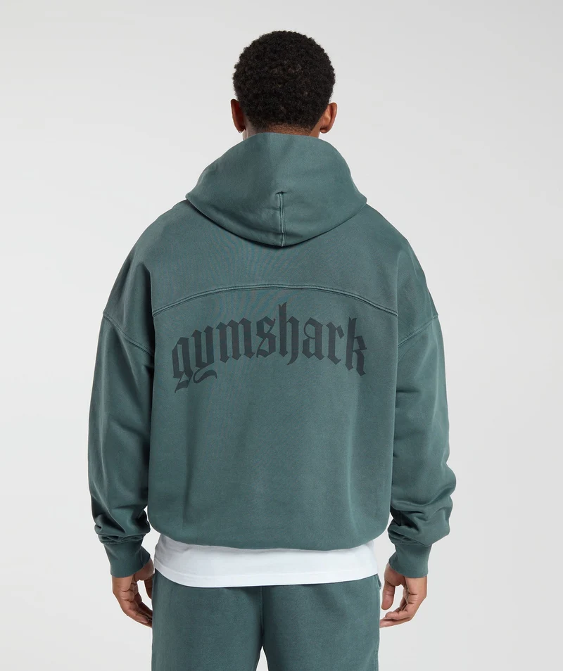 Gymshark Rest Day Heavyweight Hoodie - Smokey Teal/Pigment Dye