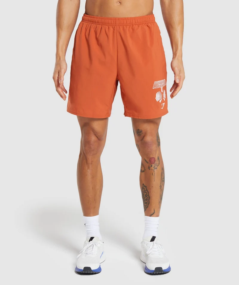 Gymshark Hybrid Wellness 7" Short - Rust Orange