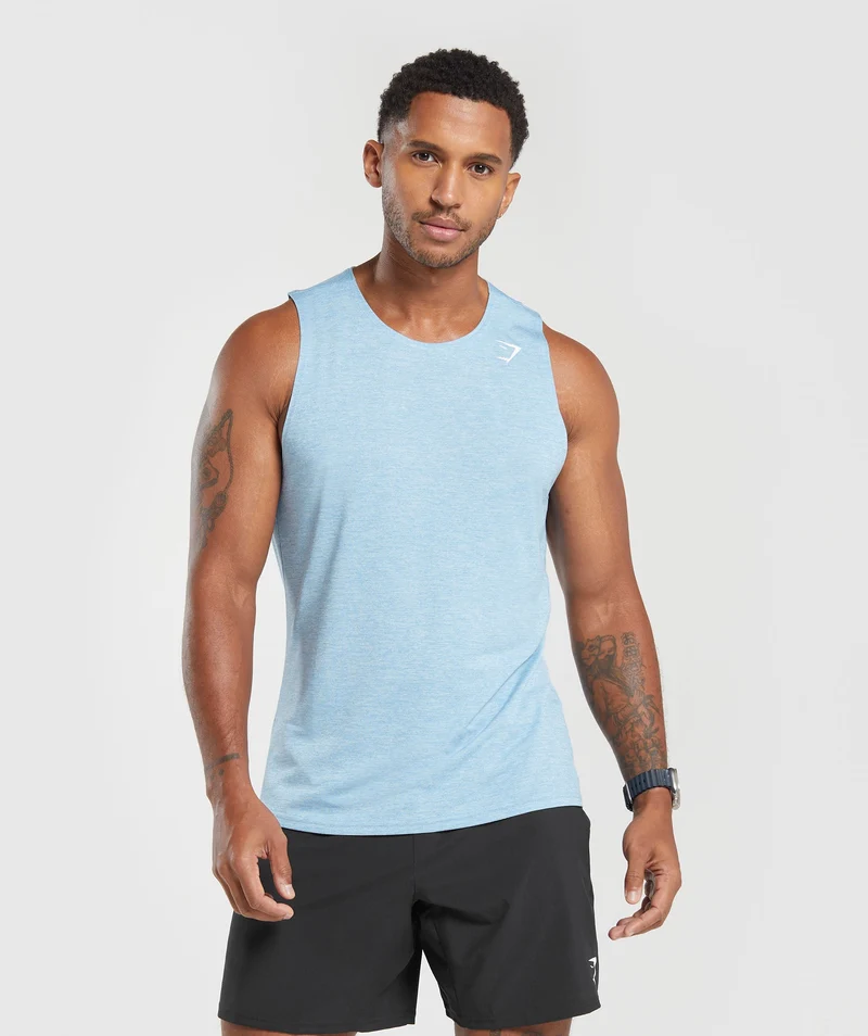 Gymshark Arrival Marl Tank - Ozone Blue/Skyline Blue Marl