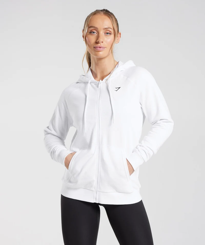 Gymshark Training Zip Hoodie - White
