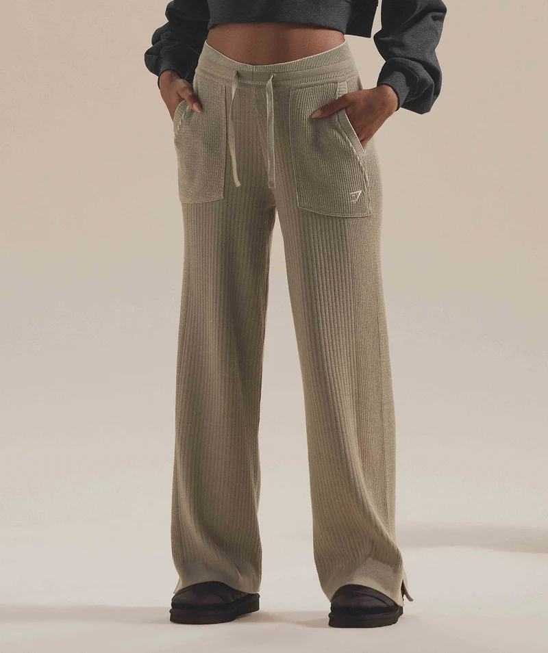 Gymshark Pause Knitwear Pants - Brown