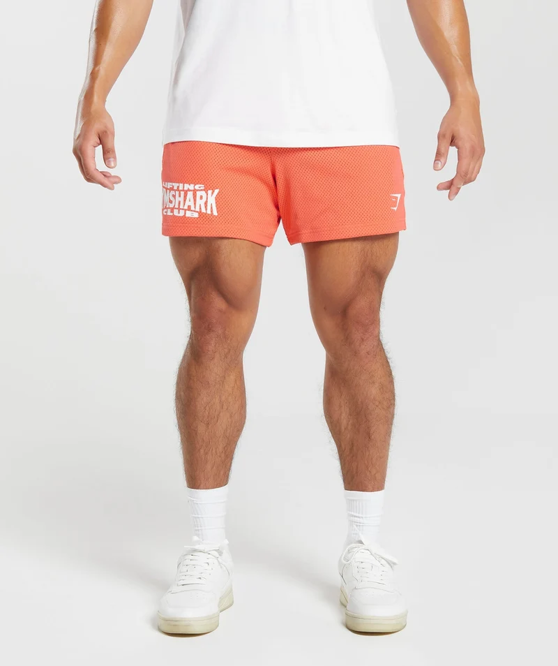 Gymshark Lifting Club Mesh 5" Shorts - Orange