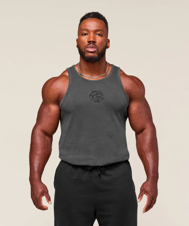 Gymshark Premium Legacy Tank - Black/Pigment Dye