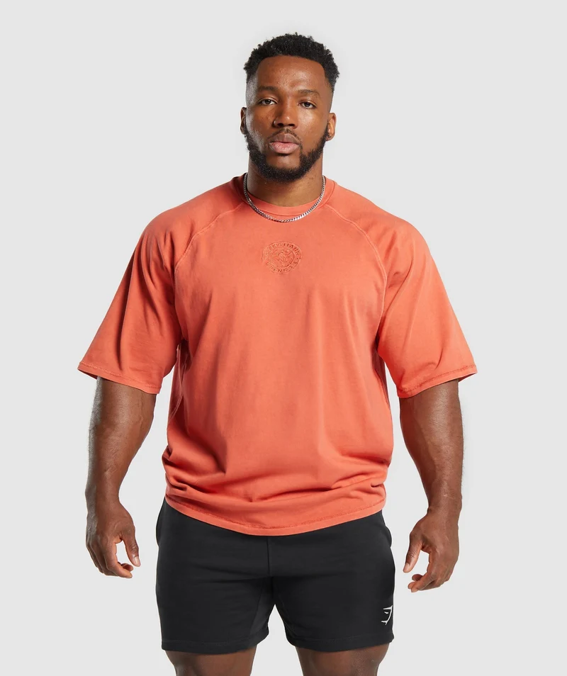 Gymshark Premium Legacy T-Shirt - Muted Orange/Pigment Dye